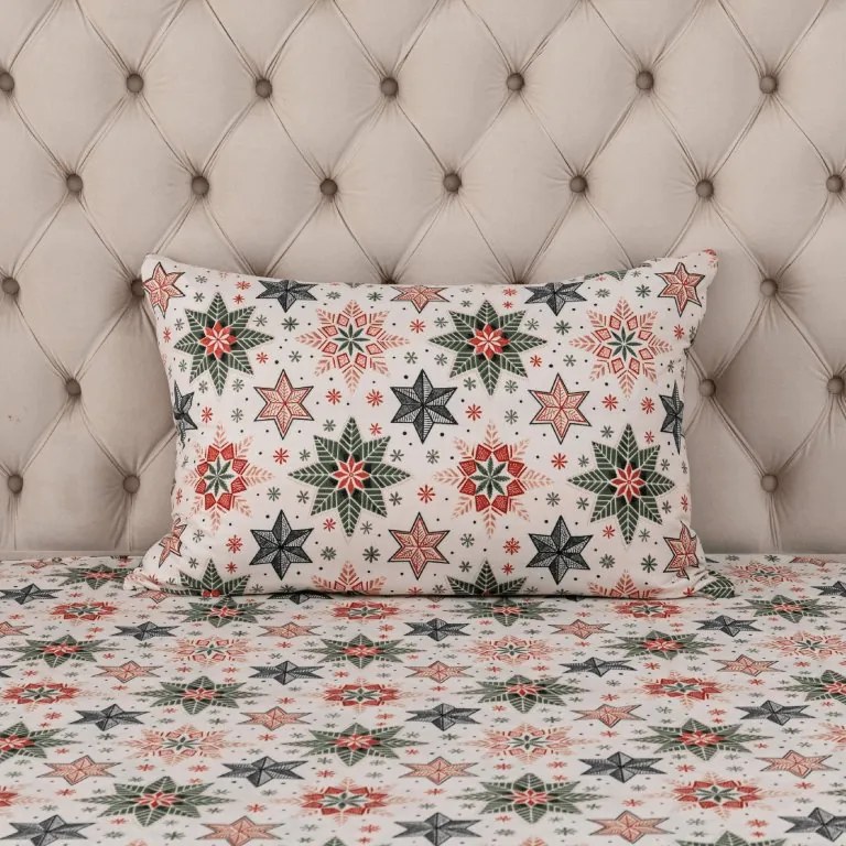 Husa pentru perna din microfibra CHRISTMAS STAR 50x70 cm, colorat