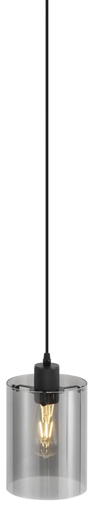 Spot modern negru cu sticlă fumurie pentru sistem de șină monofazat - Iconic Dome