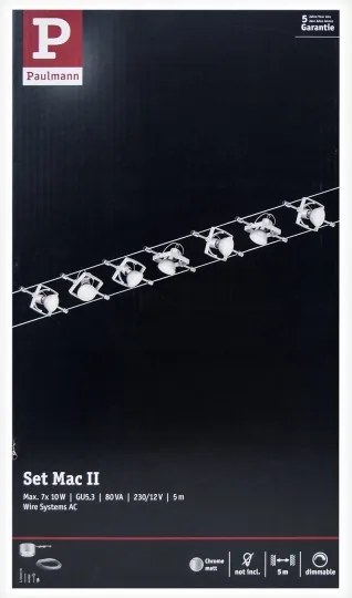 Paulmann 94152 - Set 7x GU5,3/10W spot MAC 230V crom