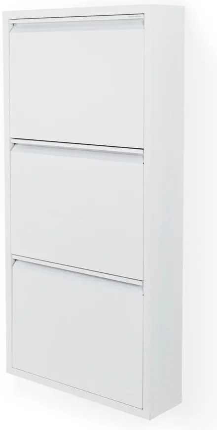 Pantofar alb cu deschidere înclinată din metal 50x103x15 cm Billy – Spinder Design