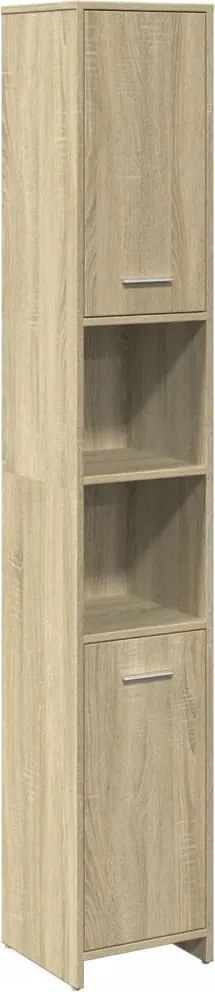 vidaXL Dulap de baie, stejar sonoma, 30x30x183,5 cm, PAL