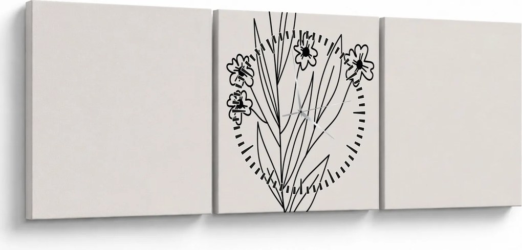 Tablou - Floare de pajiște N⁰1 (cu ceas) (90x30 cm)
