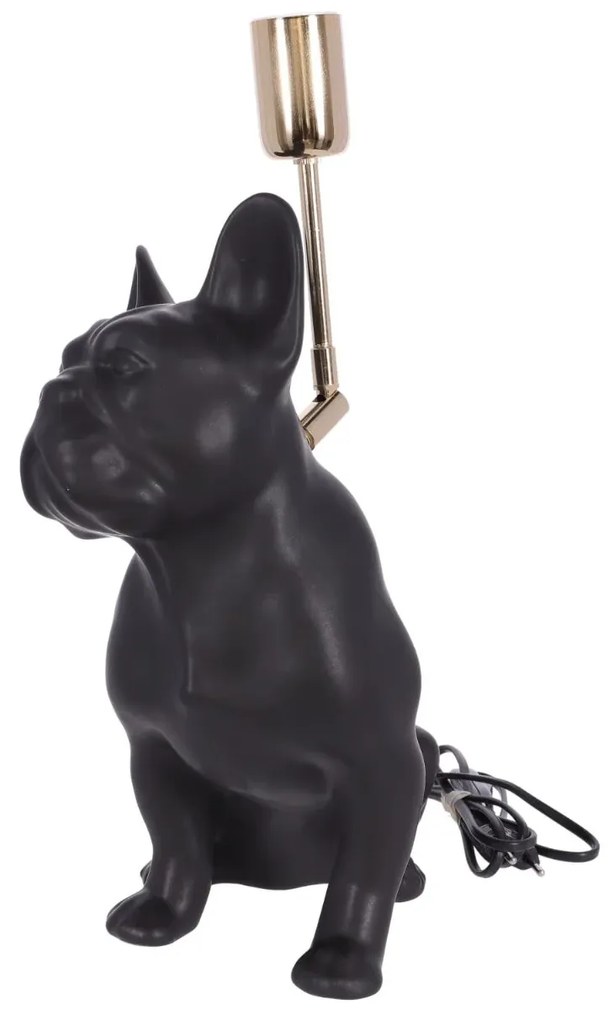 Lampa ceramica Bulldog negru mat h 35 cm