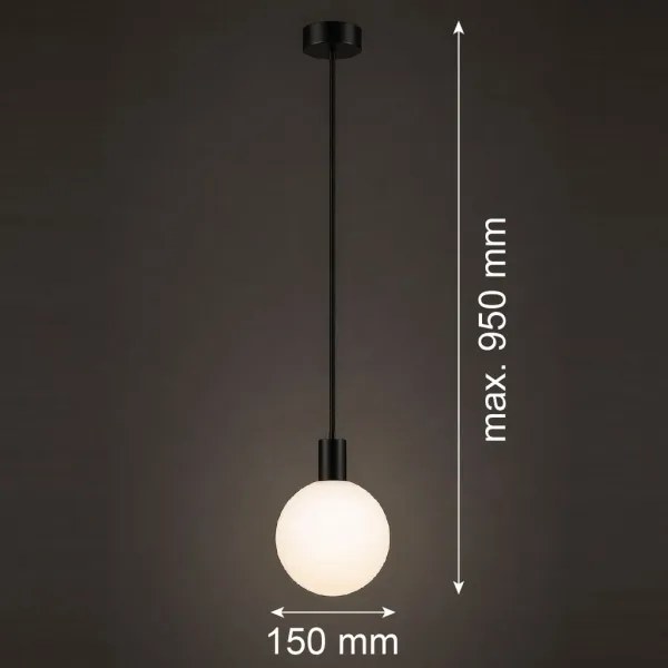 Argon 9005 - Lampă suspendată de exterior pe cablu ORE, 1xG9/6W/230V, neagră