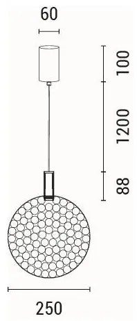 Lustră LED pe cablu LED/10W/230V 3000K crom lucios d. 35 cm