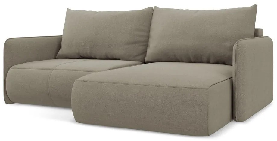 Colțar bej extensibil/cu spațiu de depozitare (cu colț pe partea dreaptă) Nanea – Makamii