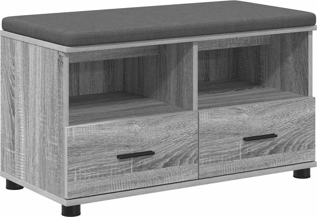 vidaXL Bancă pentru hol cu pernă cu sertar Sonoma gri 80 x 38 x 46 cm