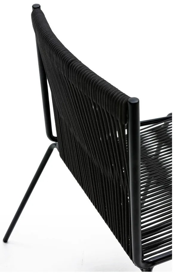 Scaune de dining negre stivuibile 2 buc. din metal Emily – Marckeric