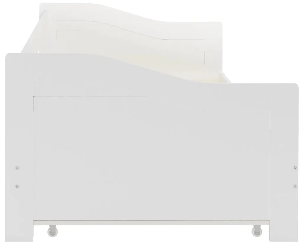 Cadru pat canapea, extensibil, alb, 90 x 200 cm, lemn de pin Alb