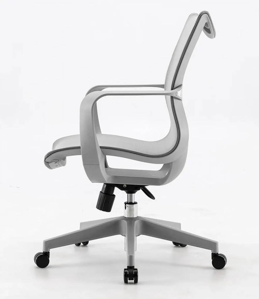 SIHOO M77 Scaun ergonomic, design dintr-o bucata, pivotant, reglare pe inaltime, mecanism inclinare/blocare, Full Mesh, Gri