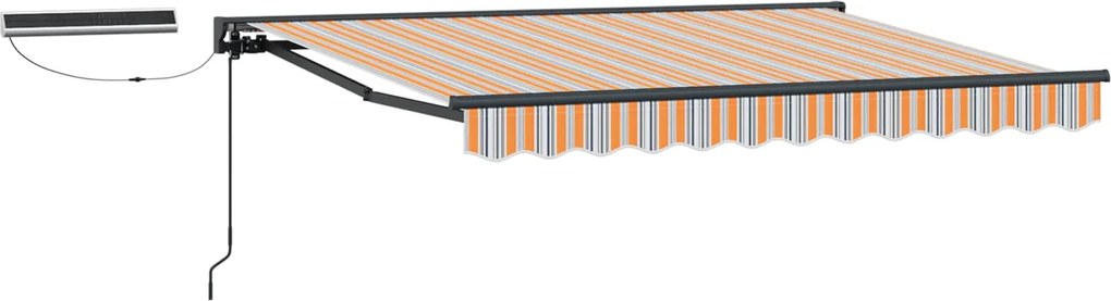vidaXL Cort electric retractabil Albastru și portocaliu 3,5 x 2,5 m