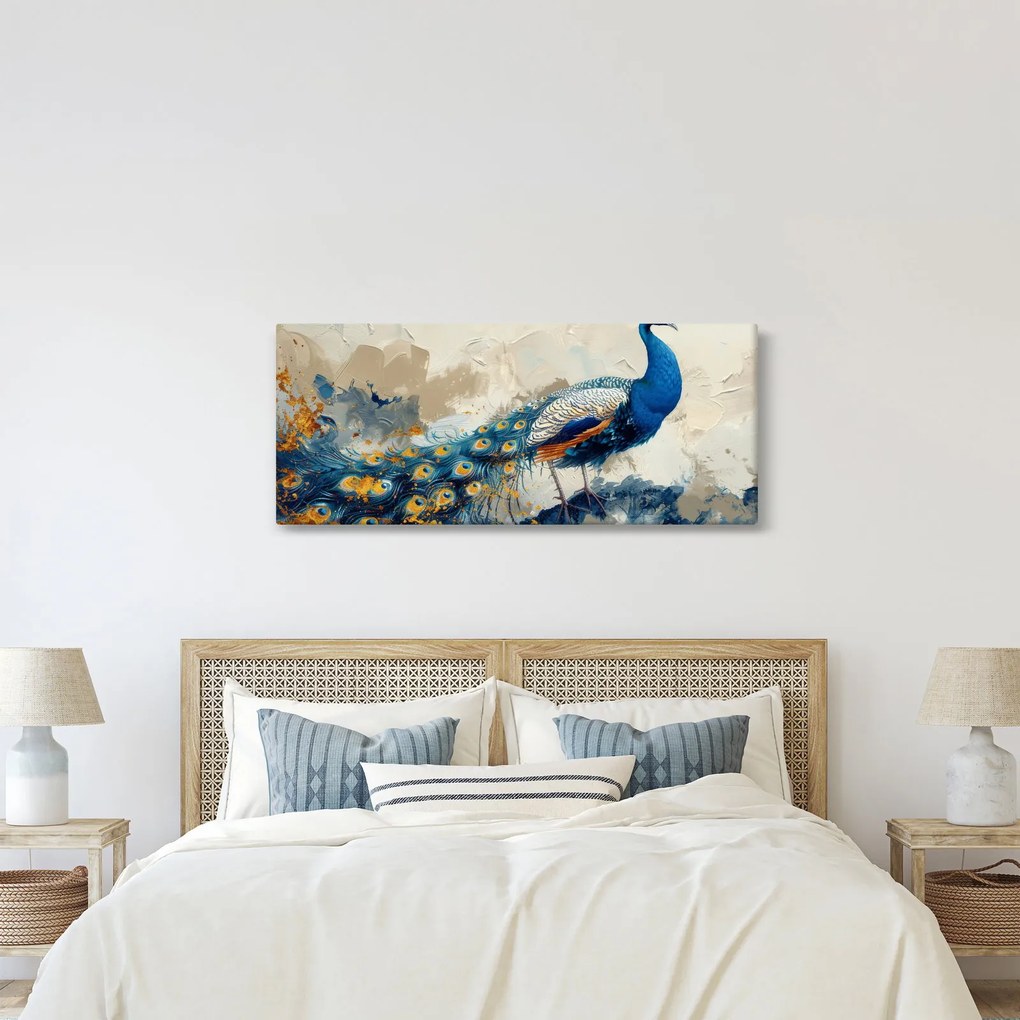 Tablou - Peacock, pictură (120x50 cm)