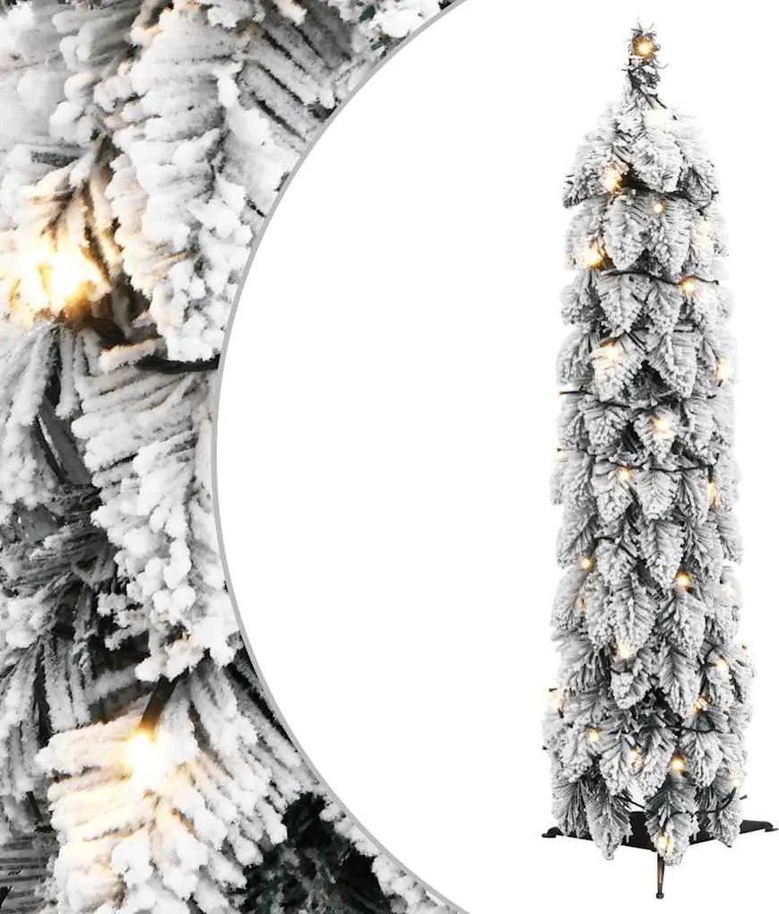 vidaXL Brad de Crăciun artificial pre-iluminat 30 LED-uri/zăpadă 60 cm