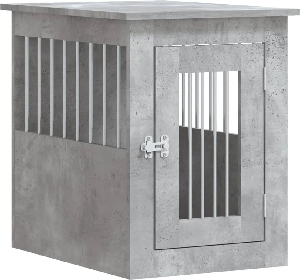 vidaXL Ladă pentru câini, gri beton, 45x62x59 cm, lemn prelucrat