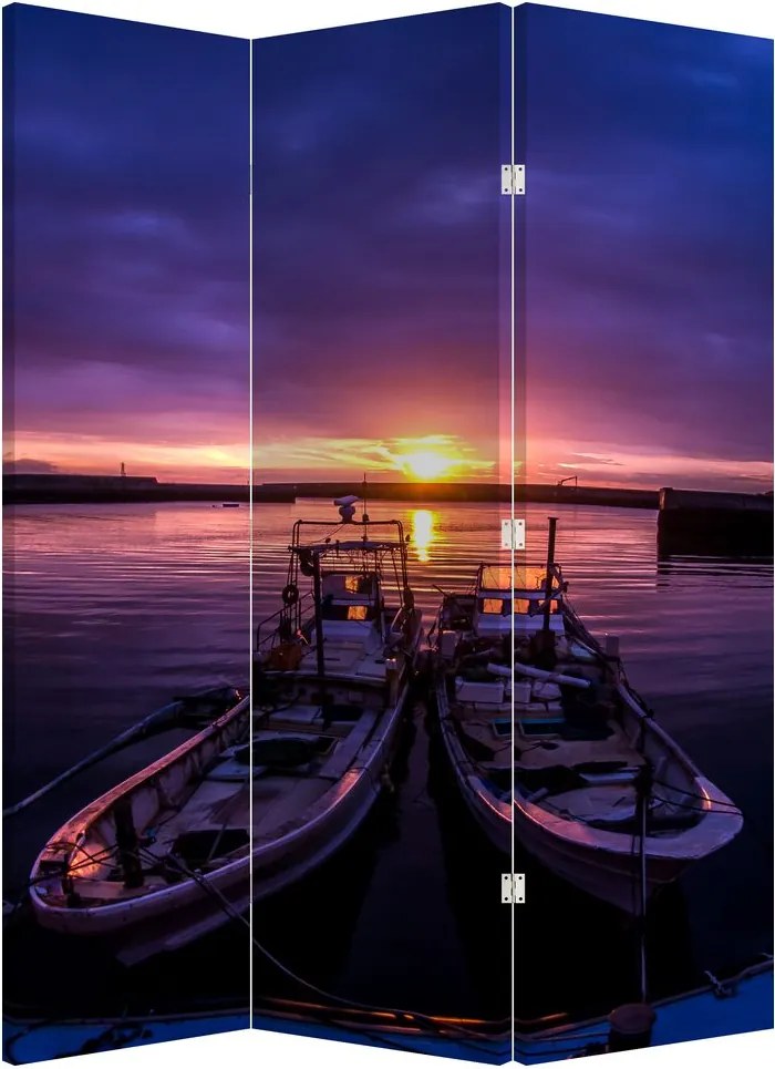 Paravan - Bărci pescărești în port (126x170 cm)