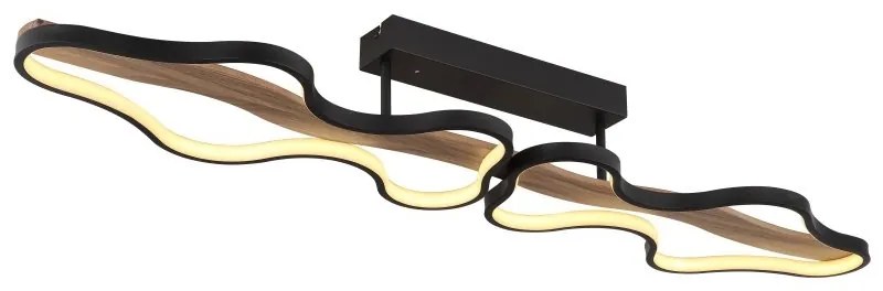 Plafoniera design industrial Bezzy negru, maro