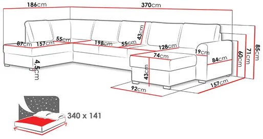 Colțar Astoris Large (D) (piele ecologică soft 017 + lux 06). 1053543