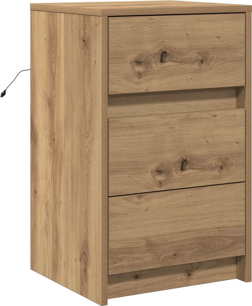 vidaXL Dulap de noapte Stejar Artizanal 38 x 34 x 61 cm Lemn compozit