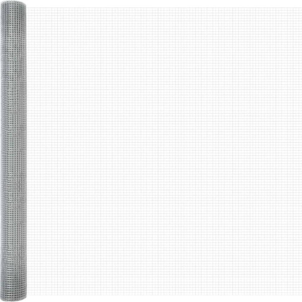 vidaXL Gard din sârmă sudată Argintiu 1.6 x 50 m