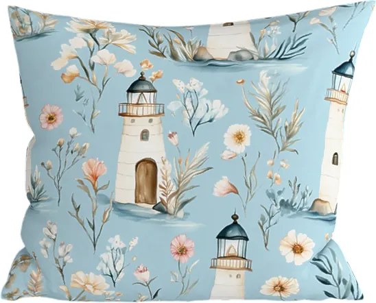 Fata de perna din bumbac LIGHTHOUSE POLY 45x45 cm, albastru