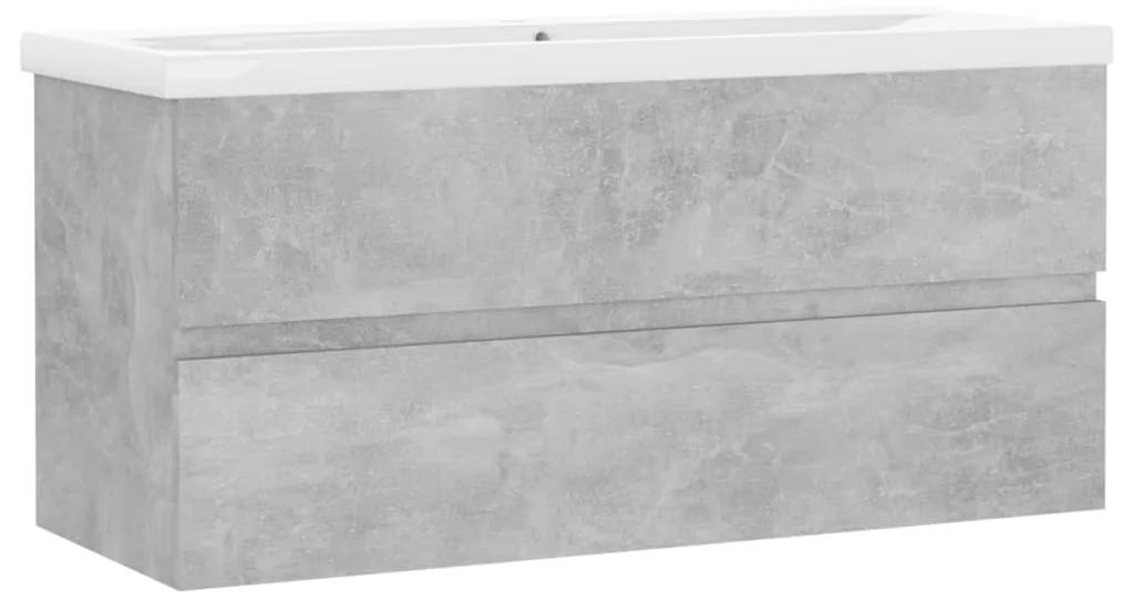3071571 vidaXL Dulap cu chiuvetă încorporată, gri beton, lemn prelucrat