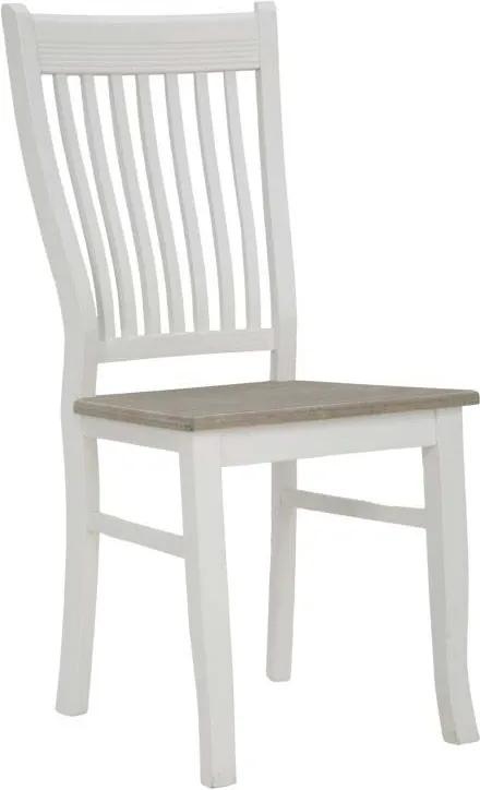 Set 2 scaune Brad, 93x48x40.5 cm, lemn de paulownia/ mdf, alb/ maro