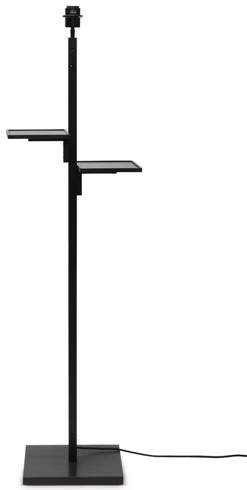 Lampadar eco din bambus cu polita Java black/50x22, bl/nat