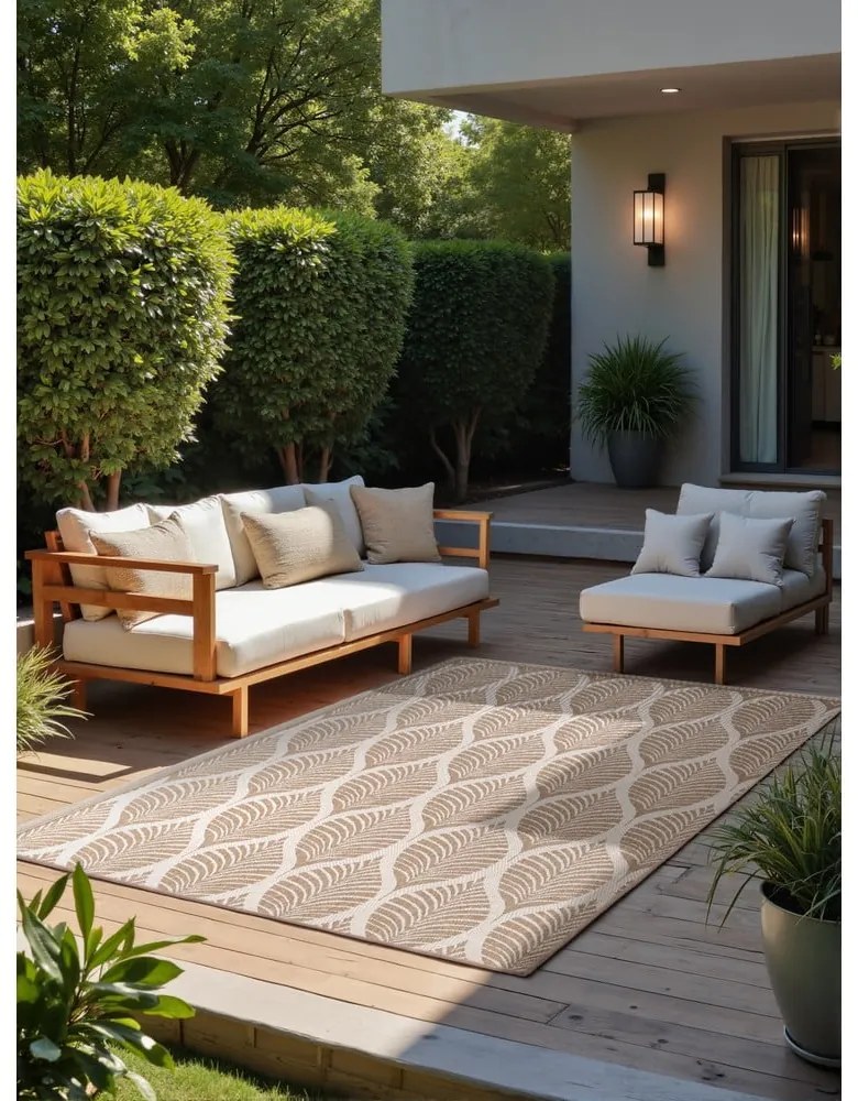 Covor pentru exterior și interior bej/fildeș 120x170 cm Duet Liora – NORTHRUGS