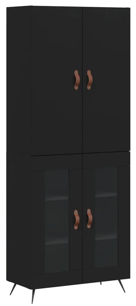 3195708 vidaXL Dulap înalt, negru, 69,5x34x180 cm, lemn compozit