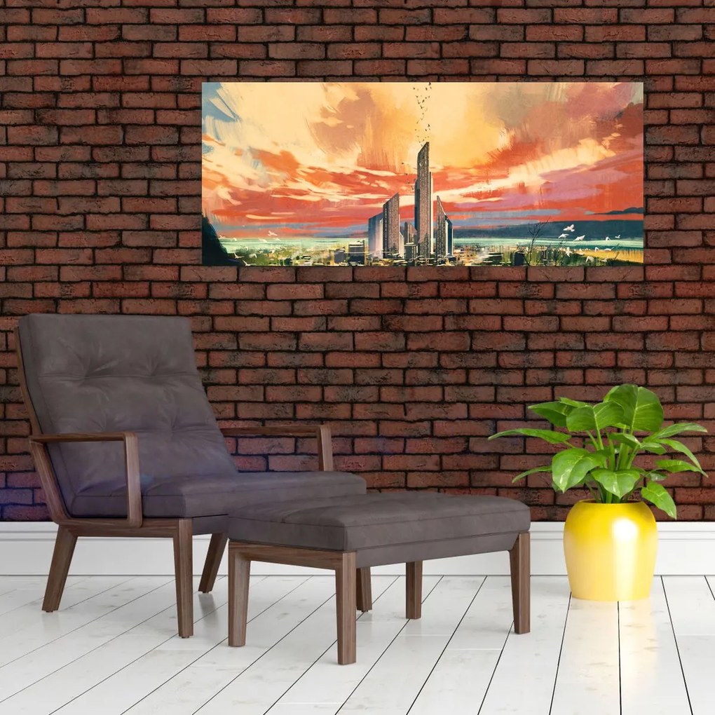 Tablou - Orașul pictat (120x50 cm)