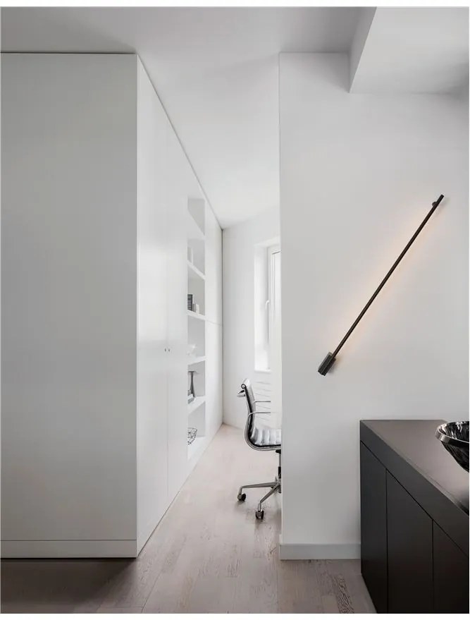 Aplica de perete LED design liniar GROPIUS negru, L-90cm, H-9cm