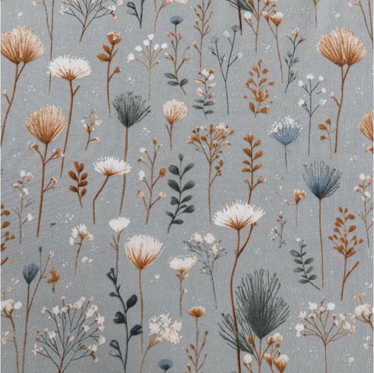 Cearsaf din microfibra BOTANIC FIELD gri 90x200 cm