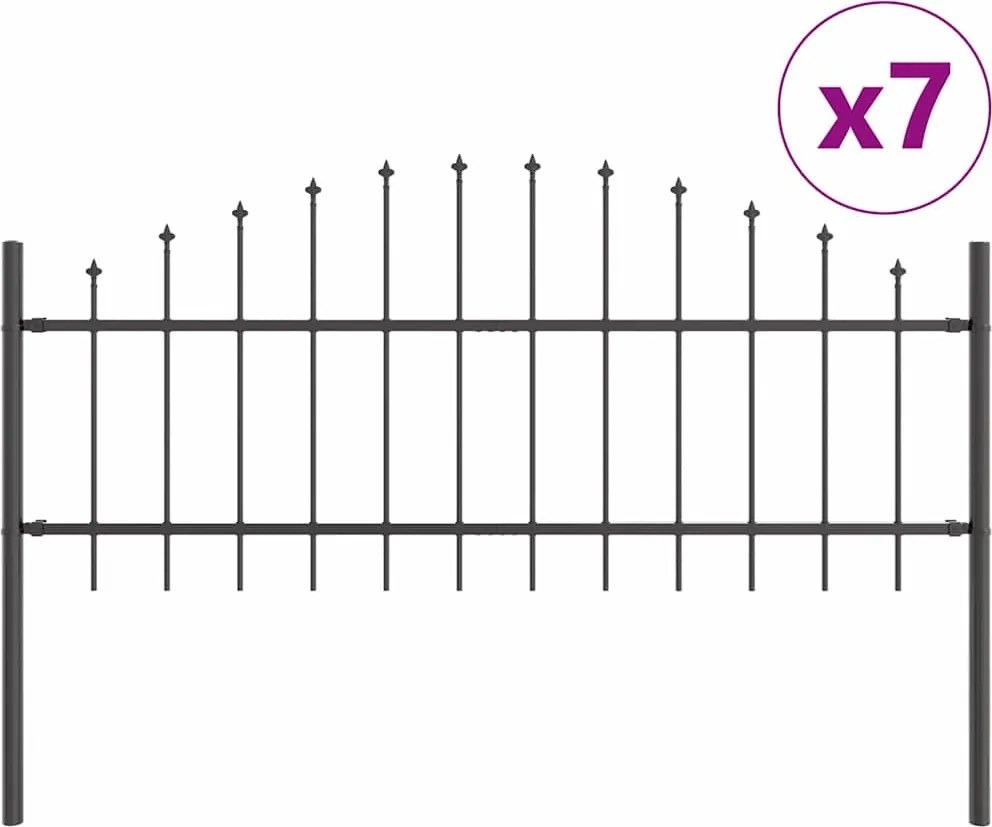 vidaXL Gard de Grădină 7 pcs Gri 170 x 140 cm