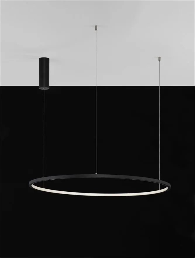 Lustra LED suspendata design modern circular TARQUIN D-80cm negru