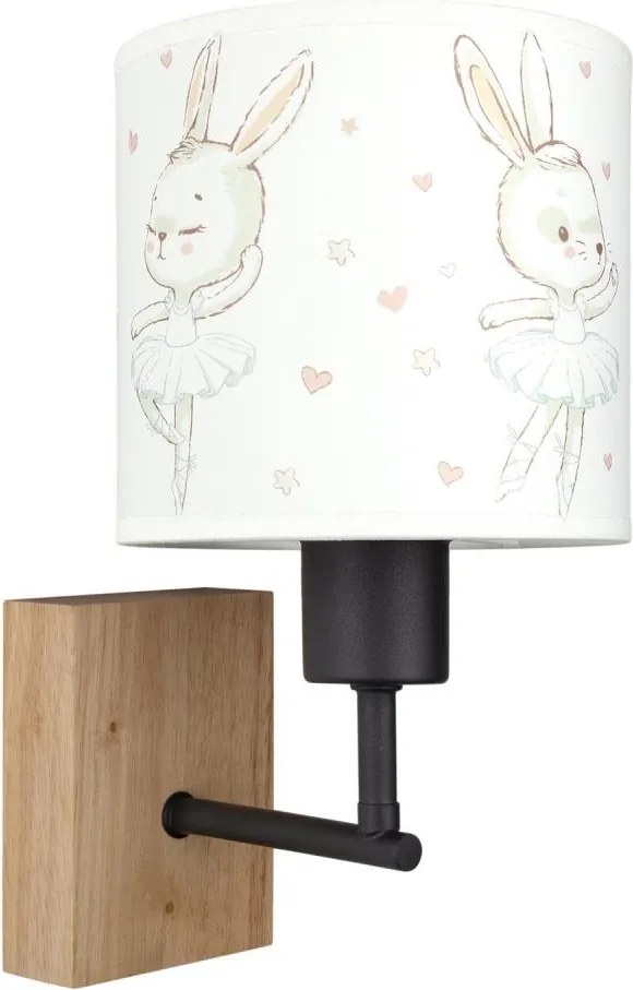 Brilagi - Lampă de perete BOBO WOOD 1xE27/25W/230V stejar/negru/alb/iepurași
