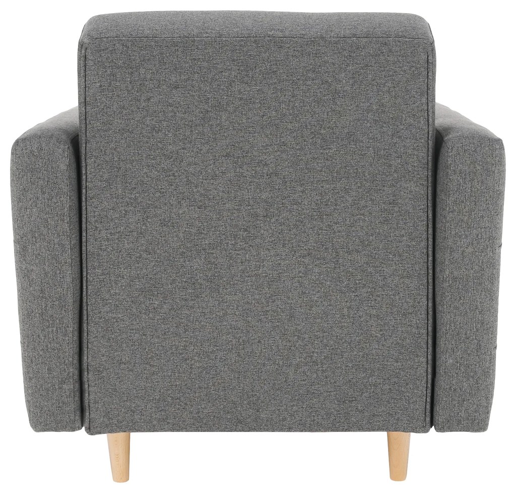 Fotoliu complet tapiţat, material textil gri închis, AMEDIA