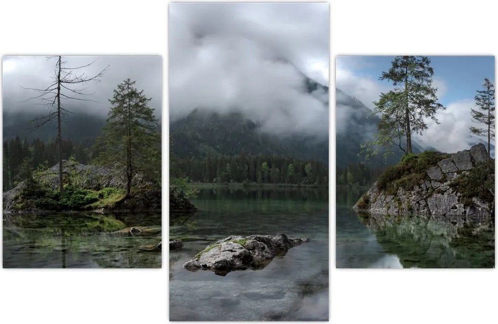 Tablou cu pomi în lac (90x60 cm)