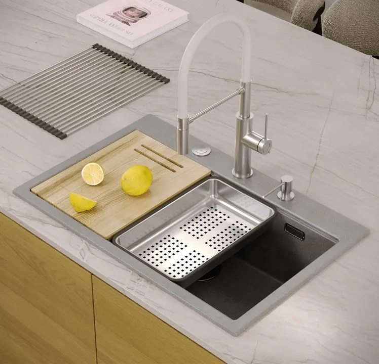 Chiuveta din granit MARC 110 WORKSTATION gri metalic