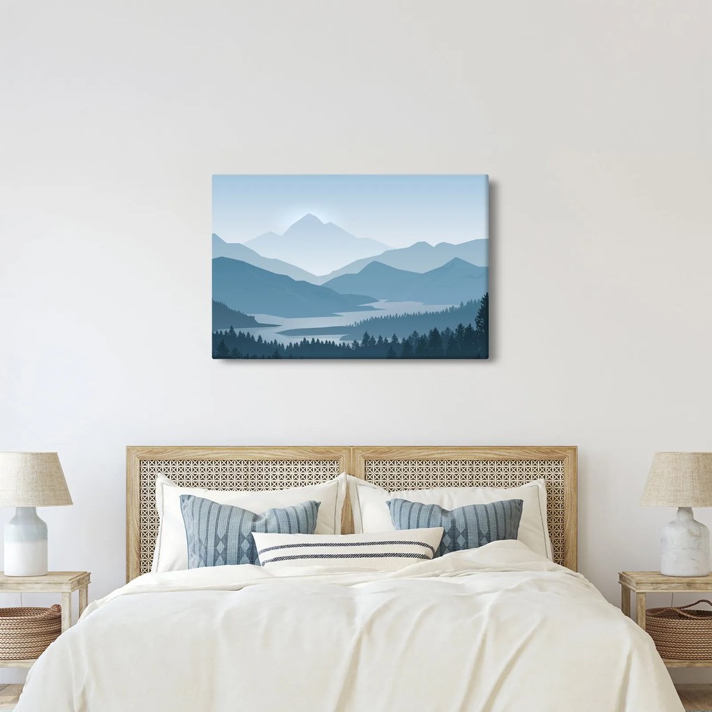 Tablou - Munții cu privirea graficeanului (90x60 cm)