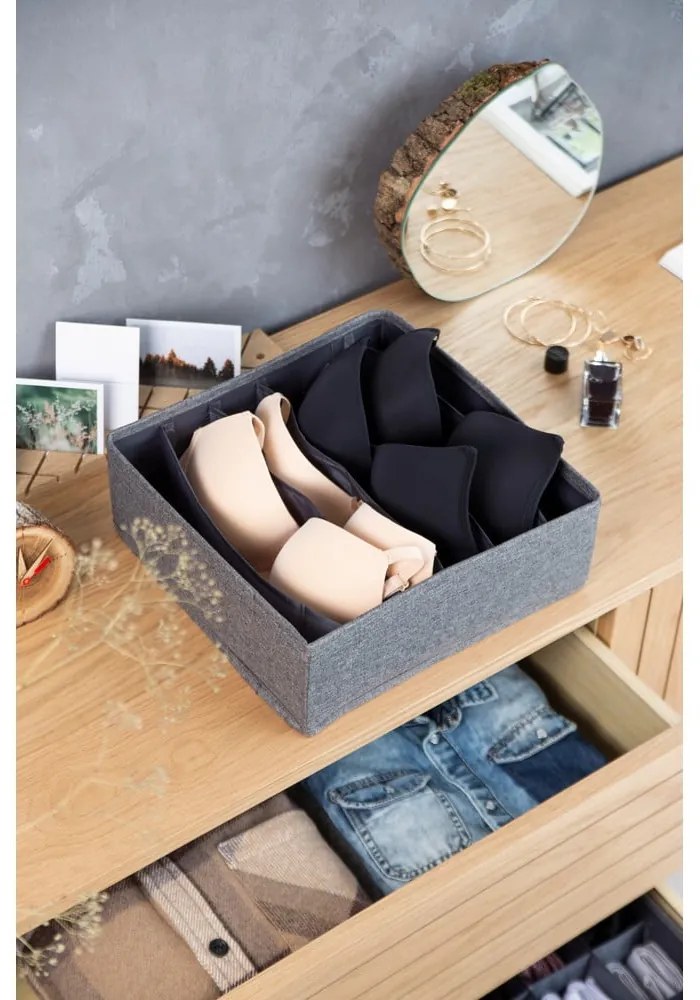 Organizator de sertare cu compartimente Bigso Box of Sweden Drawer, 29 x 11 cm, gri