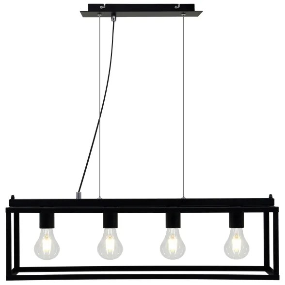 Lustră pe cablu BLACK STEEL 4xE27/40W/230V Briloner