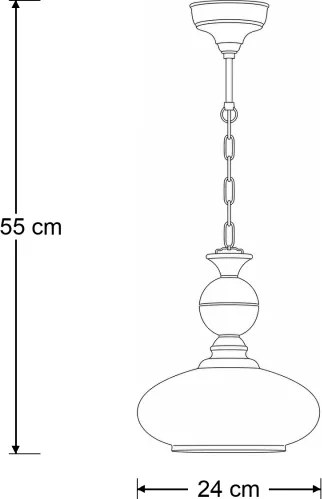 Brilagi - Lustră pe lanț MOLLERO 1xE27/15W/230V Ø 24 cm bronz/patină