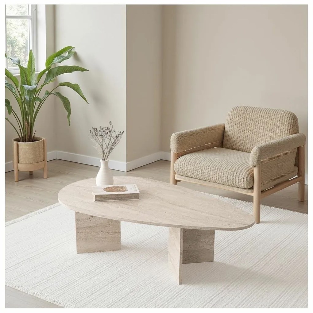 Măsuță de conferință Flap Travertine