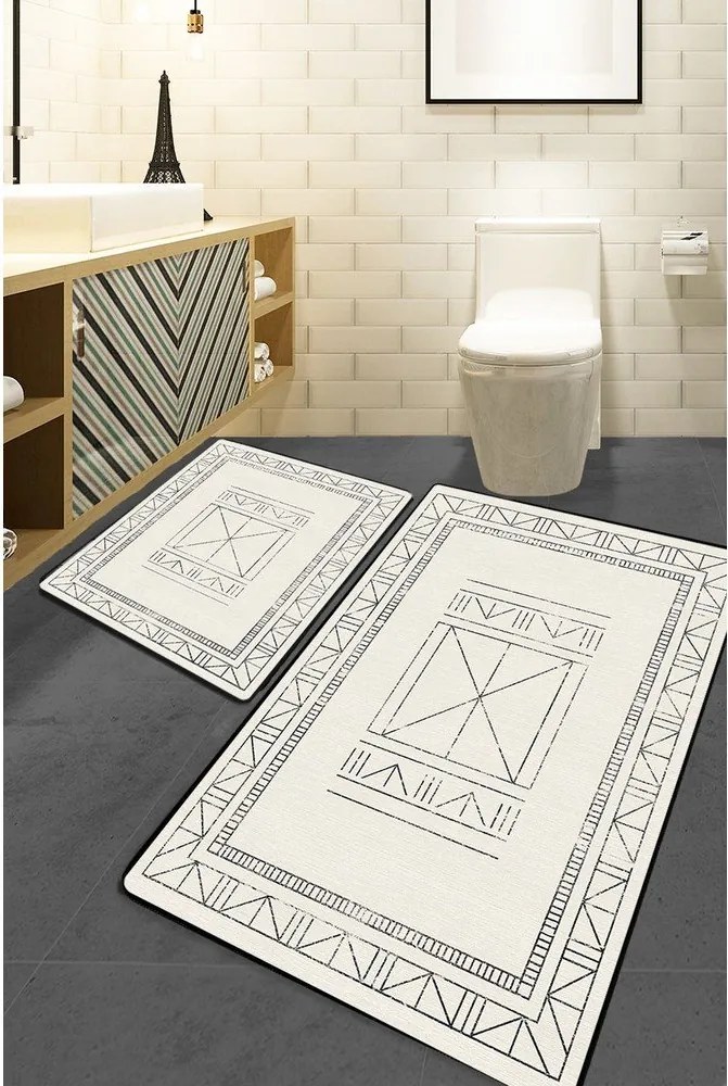 Covorașe de baie crem 2 buc. 60x100 cm Touch – Foutastic