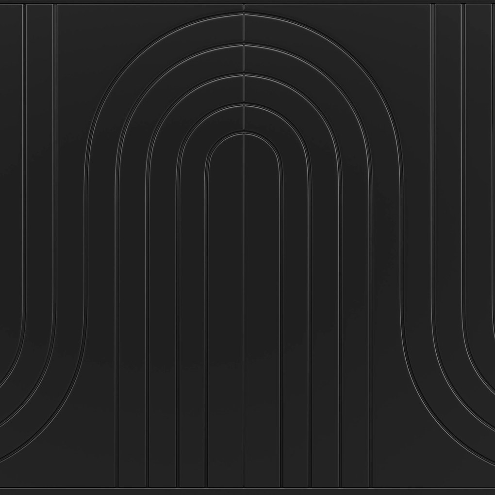 Comodă elegantă cu design unic cu valuri, Negru | Aosom Romania