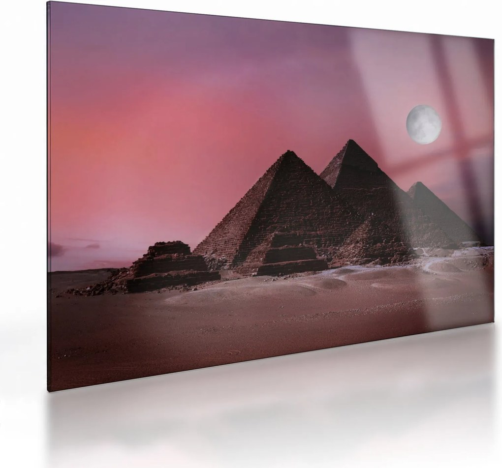 Tablou pe sticlă - Piramidă, Giza, Egipt (70x50 cm)