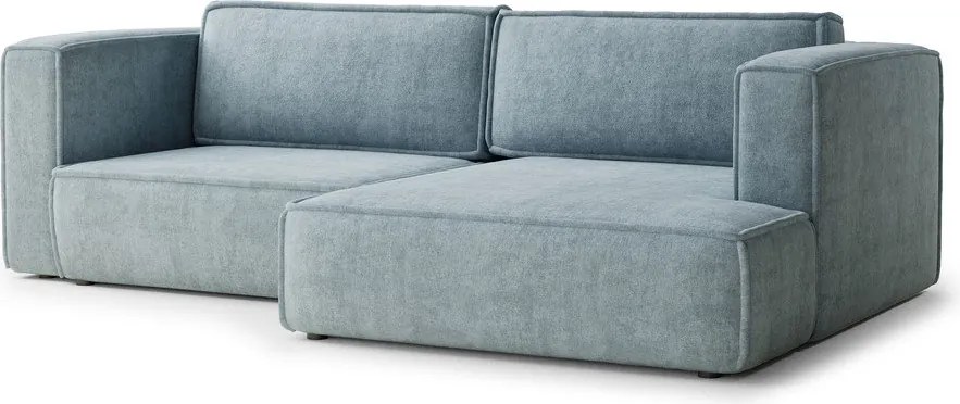 Colțar albastru deschis extensibil/cu spațiu de depozitare cu tapițerie din chenille (cu colț pe partea dreaptă/cu șezlong) Velto – Maison de Rêve