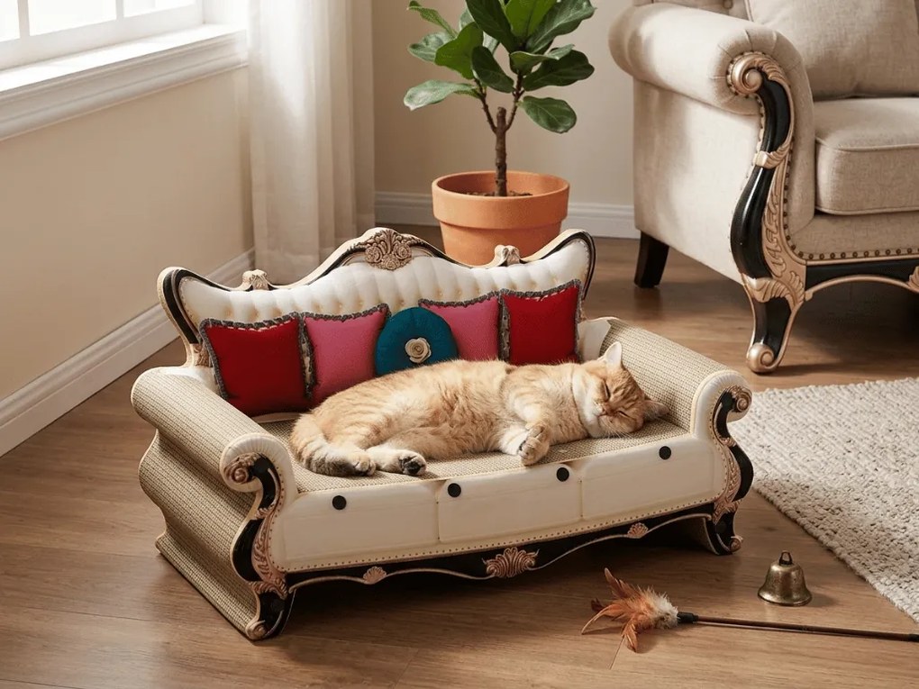 Culcus cu zgariat pentru pisica ROYAL PURR 59,5x27x33 cm, carton
