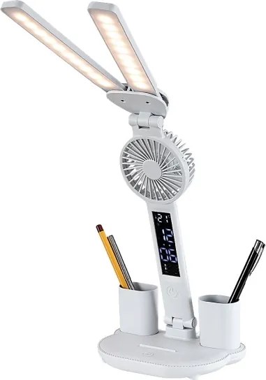 Rabalux NOVILO 74030 - Lampă de birou LED reglabilă cu ventilator, LED 7W/5V