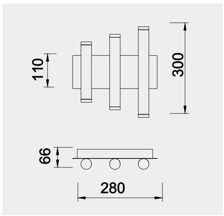 Aplica de perete LED tubular design minimalist CALA negru